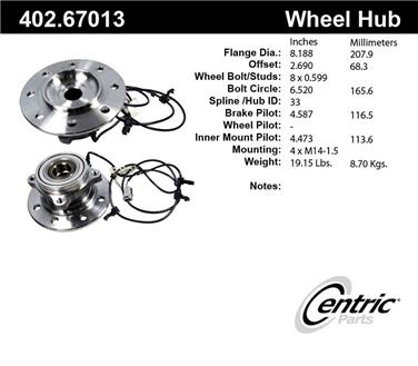 Axle Bearing and Hub Assembly CE 402.67013E