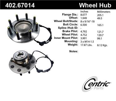 2005 Dodge Ram 2500 Axle Bearing and Hub Assembly CE 402.67014E