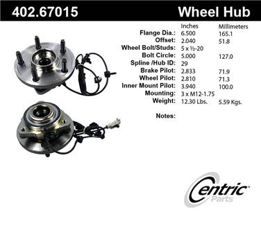 2010 Jeep Grand Cherokee Axle Bearing and Hub Assembly CE 402.67015E