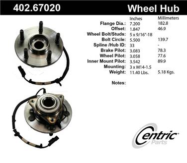 2009 Dodge Ram 1500 Axle Bearing and Hub Assembly CE 402.67020