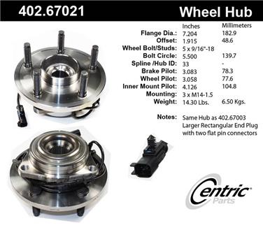 2008 Dodge Durango Wheel Bearing and Hub Assembly CE 402.67021E