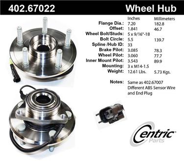 Wheel Bearing and Hub Assembly CE 402.67022E