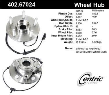 Axle Bearing and Hub Assembly CE 402.67024