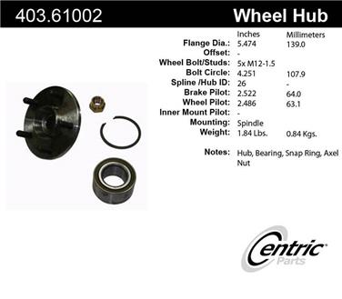 1991 Mercury Sable Axle Bearing and Hub Assembly Repair Kit CE 403.61002E