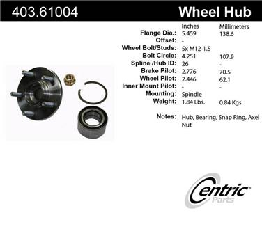 Axle Bearing and Hub Assembly Repair Kit CE 403.61004E