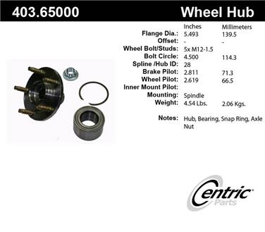 Axle Bearing and Hub Assembly Repair Kit CE 403.65000