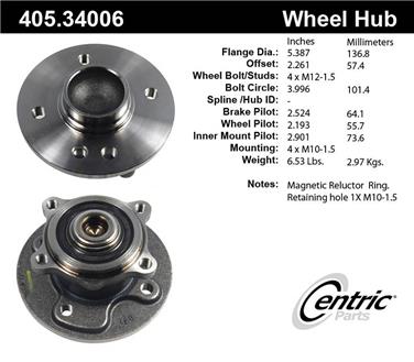 Wheel Bearing and Hub Assembly CE 405.34006