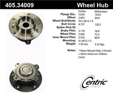 Wheel Bearing and Hub Assembly CE 405.34009E