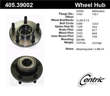 Wheel Bearing and Hub Assembly CE 405.39002E