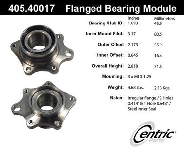 Wheel Bearing and Hub Assembly CE 405.40017E