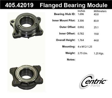 Wheel Bearing and Hub Assembly CE 405.42019E