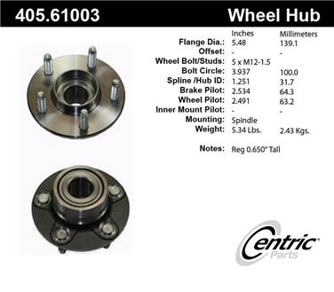 Wheel Bearing and Hub Assembly CE 405.61003E