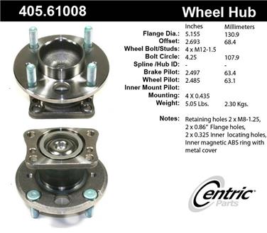 Wheel Bearing and Hub Assembly CE 405.61008