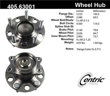 2009 Dodge Caliber Wheel Bearing and Hub Assembly CE 405.63001E