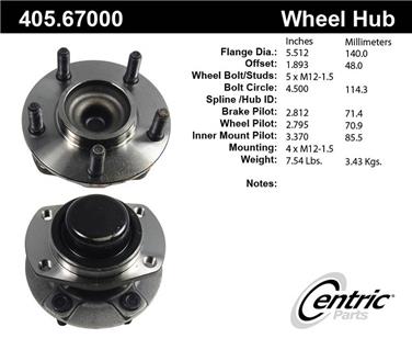 Wheel Bearing and Hub Assembly CE 405.67000E