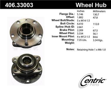 Wheel Bearing and Hub Assembly CE 406.33003