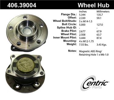 2006 Volvo XC90 Wheel Bearing and Hub Assembly CE 406.39004E