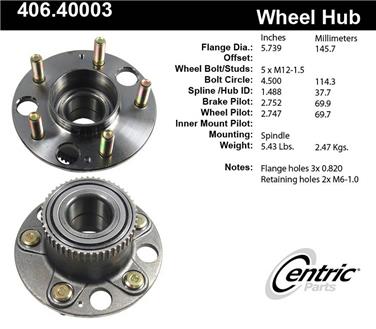 Wheel Bearing and Hub Assembly CE 406.40003E