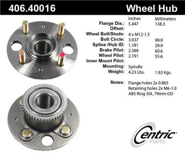 Wheel Bearing and Hub Assembly CE 406.40016E