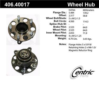 Wheel Bearing and Hub Assembly CE 406.40017E