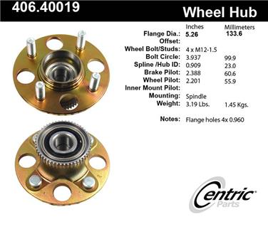 Wheel Bearing and Hub Assembly CE 406.40019