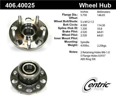 Wheel Bearing and Hub Assembly CE 406.40025E