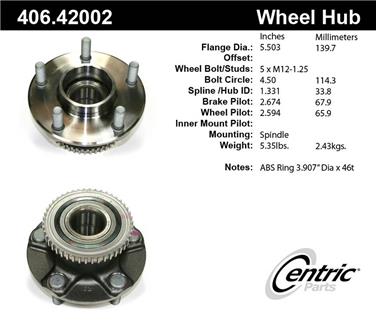 Wheel Bearing and Hub Assembly CE 406.42002E