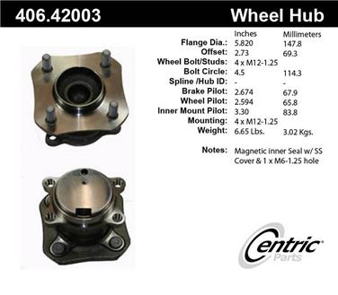 Wheel Bearing and Hub Assembly CE 406.42003