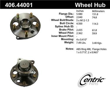 Wheel Bearing and Hub Assembly CE 406.44001E