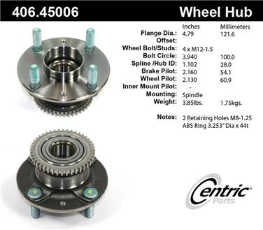 Wheel Bearing and Hub Assembly CE 406.45006E