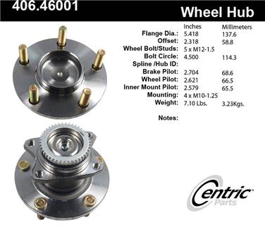 Wheel Bearing and Hub Assembly CE 406.46001E