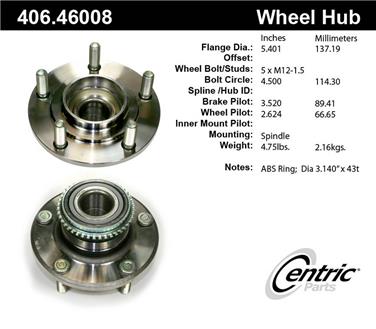 Wheel Bearing and Hub Assembly CE 406.46008E