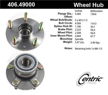 Wheel Bearing and Hub Assembly CE 406.49000E