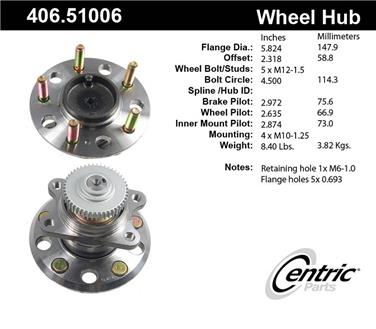 Wheel Bearing and Hub Assembly CE 406.51006E