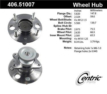 Wheel Bearing and Hub Assembly CE 406.51007E