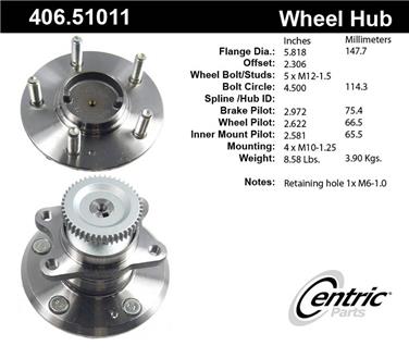 Wheel Bearing and Hub Assembly CE 406.51011