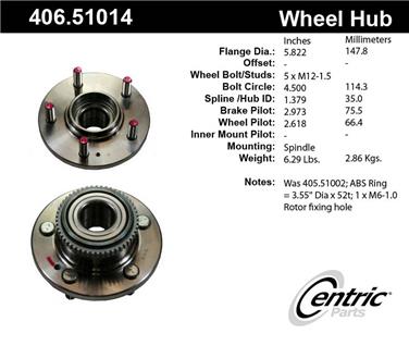 Wheel Bearing and Hub Assembly CE 406.51014E