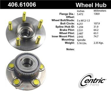 Wheel Bearing and Hub Assembly CE 406.61006E