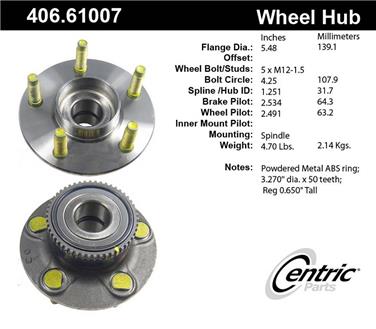 Wheel Bearing and Hub Assembly CE 406.61007E