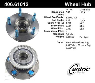 Wheel Bearing and Hub Assembly CE 406.61012E