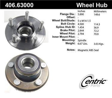 2009 Dodge Challenger Wheel Bearing and Hub Assembly CE 406.63000E