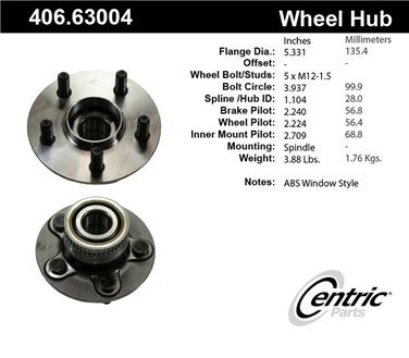 Wheel Bearing and Hub Assembly CE 406.63004E