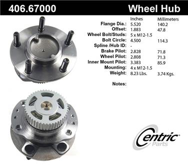 Wheel Bearing and Hub Assembly CE 406.67000E