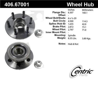 Wheel Bearing and Hub Assembly CE 406.67001E