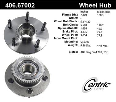 Wheel Bearing and Hub Assembly CE 406.67002E