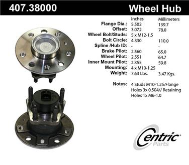 Wheel Bearing and Hub Assembly CE 407.38000E