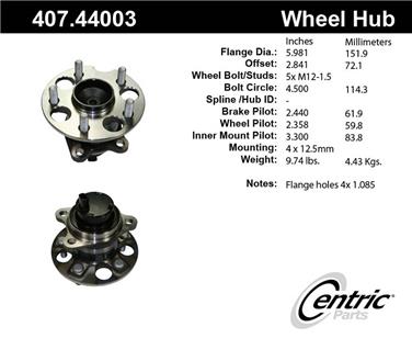 Wheel Bearing and Hub Assembly CE 407.44003E