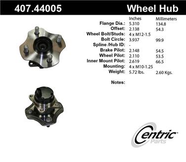Wheel Bearing and Hub Assembly CE 407.44005E