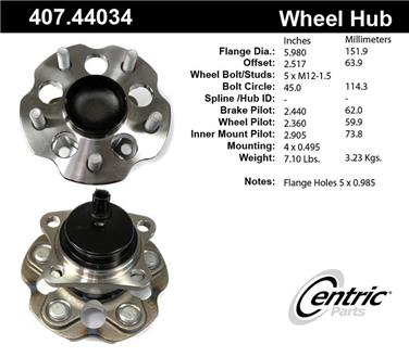 Wheel Bearing and Hub Assembly CE 407.44034