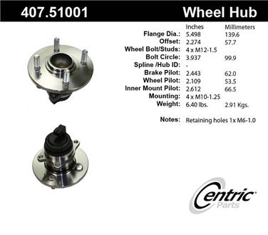 Wheel Bearing and Hub Assembly CE 407.51001E